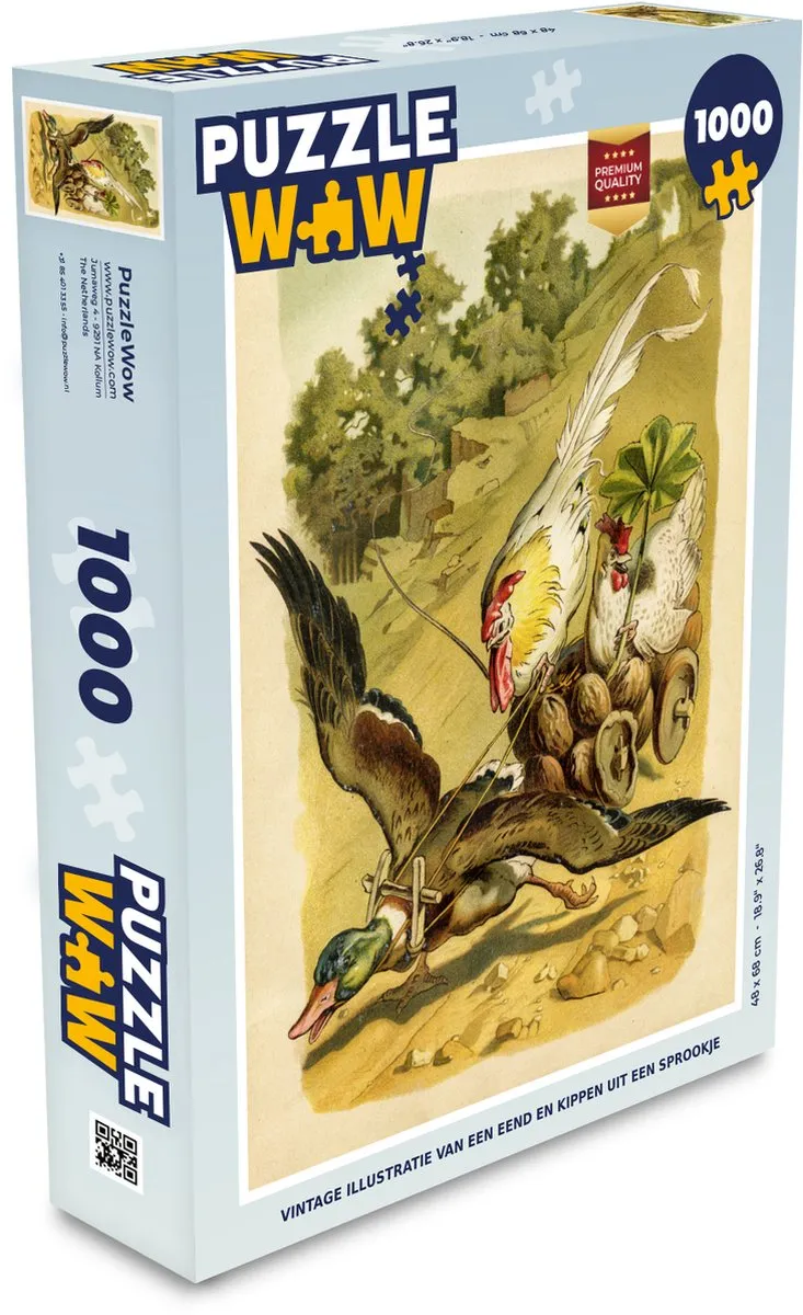 PuzzleWow Vintage Illustratie Legpuzzel 1000 Stuks