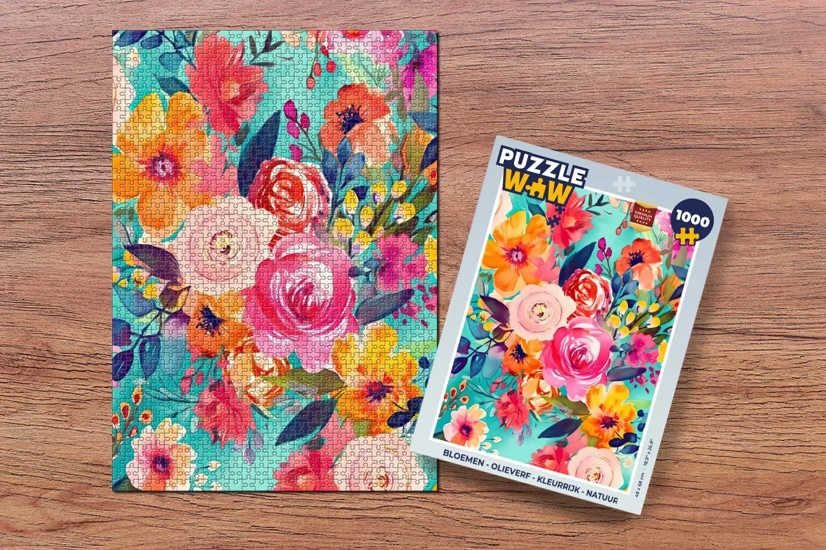 PuzzleWow Bloemen Legpuzzel 1000 Stuks - Multicolor