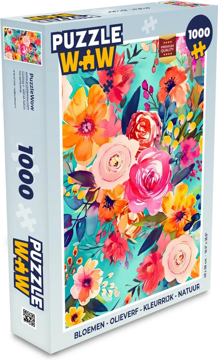 PuzzleWow Bloemen Legpuzzel 1000 Stuks - Multicolor
