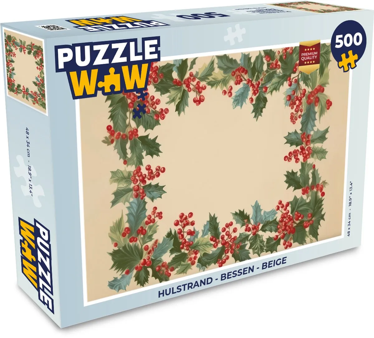 PuzzleWow Hulstrand Bessen Beige Puzzel 1000 Stuks