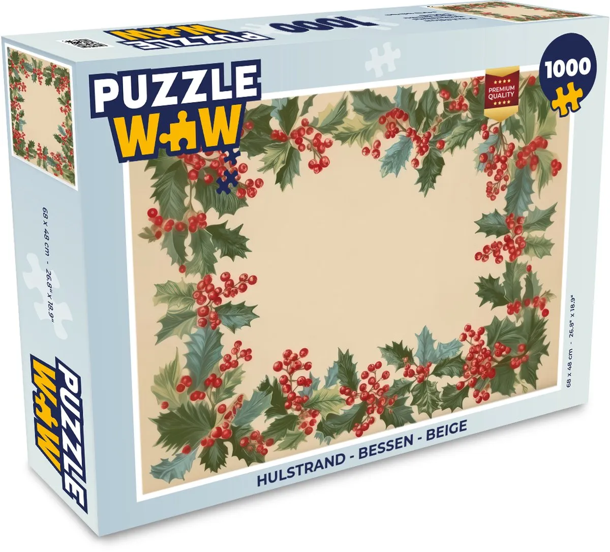 PuzzleWow Hulstrand Bessen Beige Puzzel 1000 Stuks