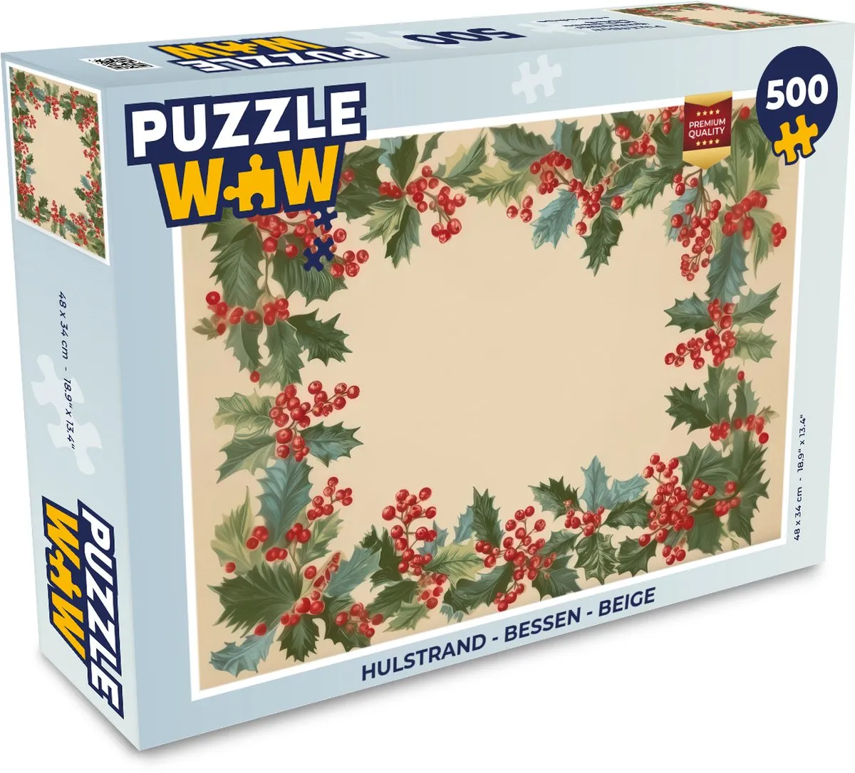 PuzzleWow Hulstrand Bessen Beige Puzzel 1000 Stuks