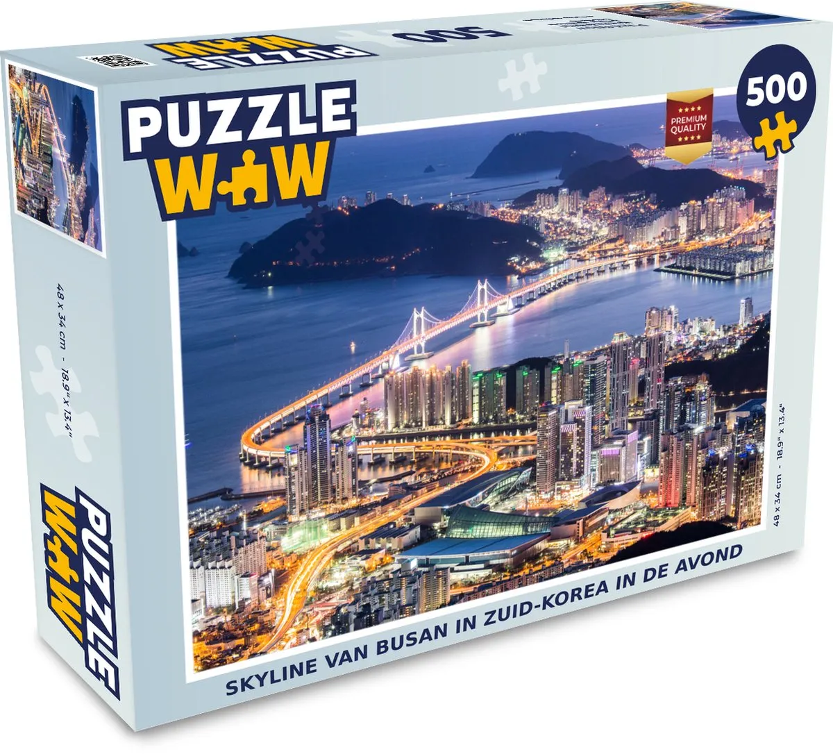 PuzzleWow Skyline Busan Legpuzzel 500 Stuks