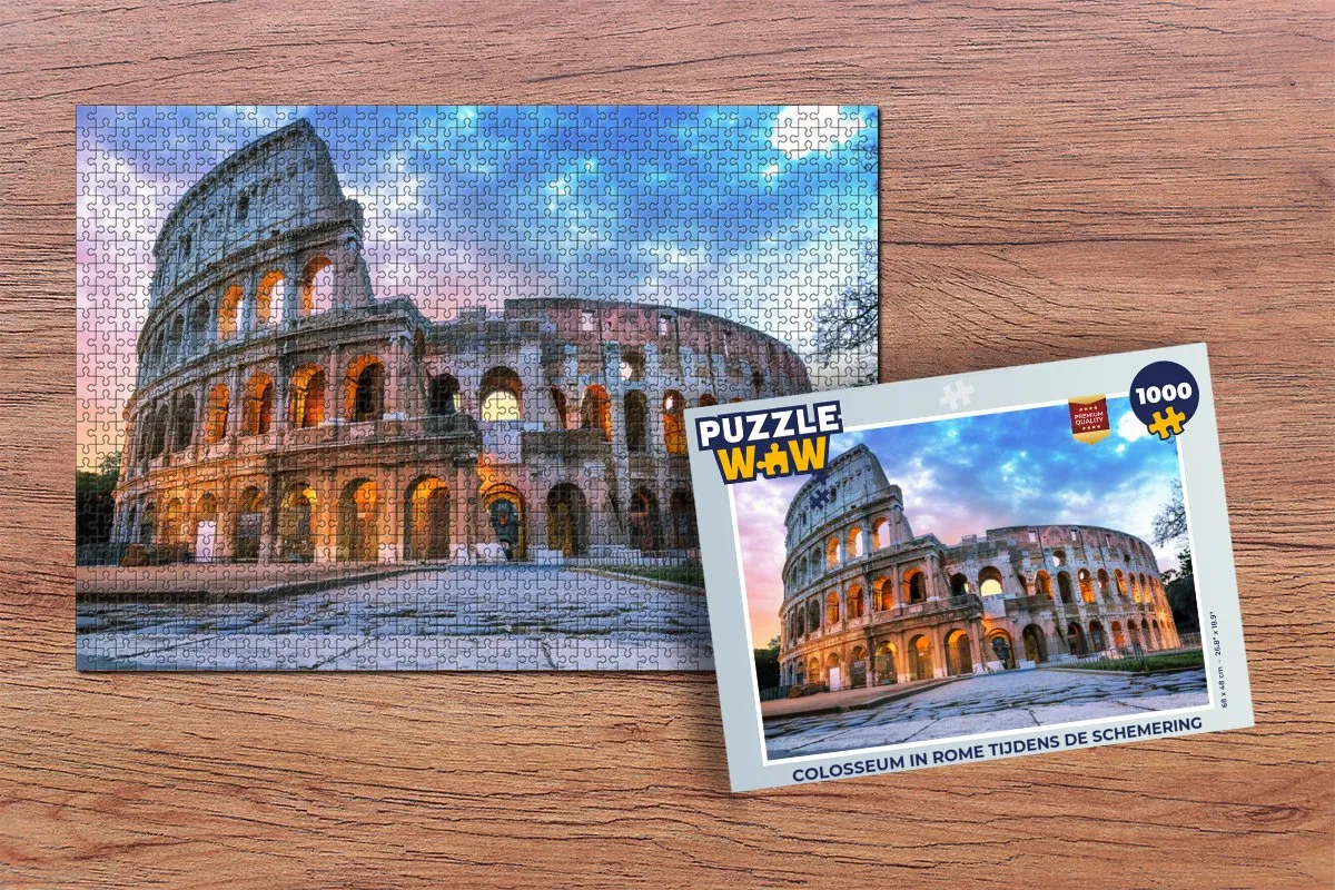 PuzzleWow Legpuzzel Colosseum Schemering 1000 Stuks - Multicolor