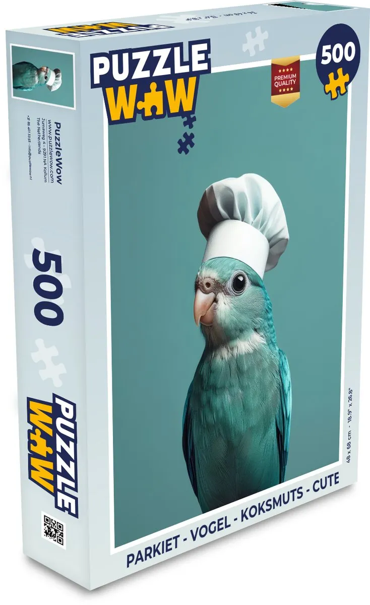 PuzzleWow Puzzel Parkiet Koksmuts 500 Stuks - Blauw