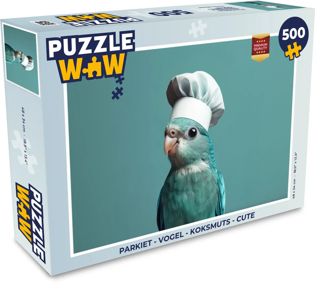 PuzzleWow Puzzel Parkiet Koksmuts 500 Stuks - Blauw