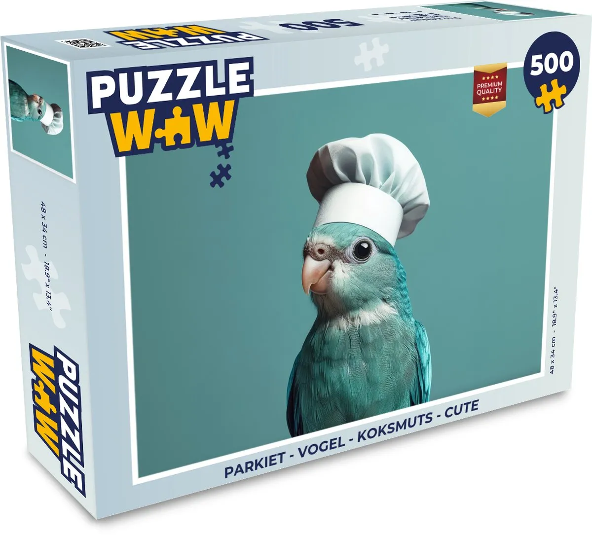 PuzzleWow Puzzel Parkiet Koksmuts 500 Stuks - Blauw