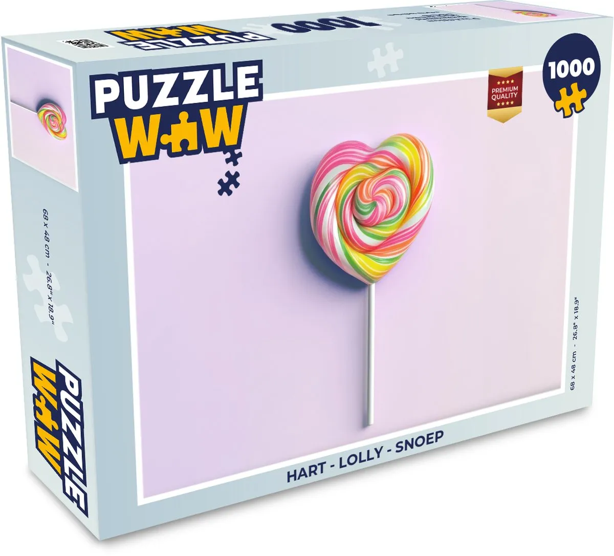 PuzzleWow Hartjeslolly Legpuzzel 1000 Stuks - Roze