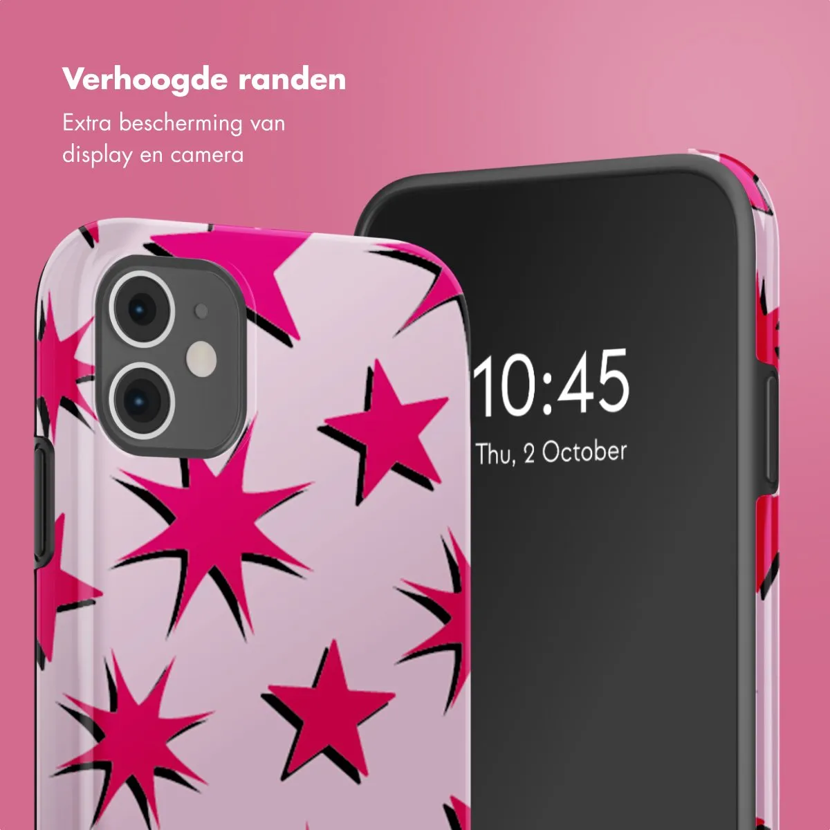 Selencia Hoesje iPhone 11 Stars Rubine Red Light Pink
