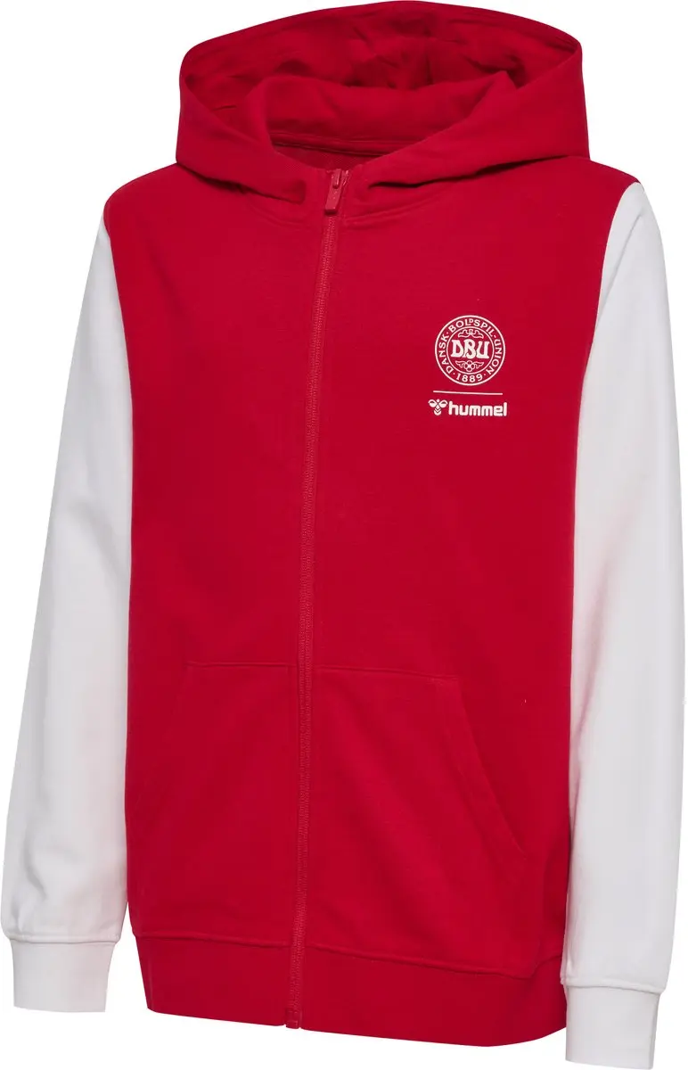 DBU 26 FAN RED-WHITE ZIP HOOD KIDS