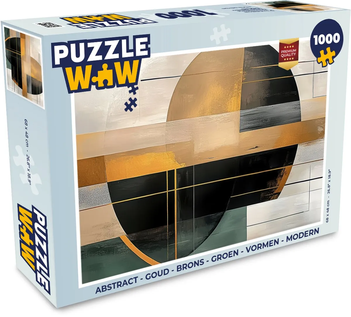 PuzzleWow Abstract Legpuzzel 1000 Stuks - Goud/Brons/Grijs