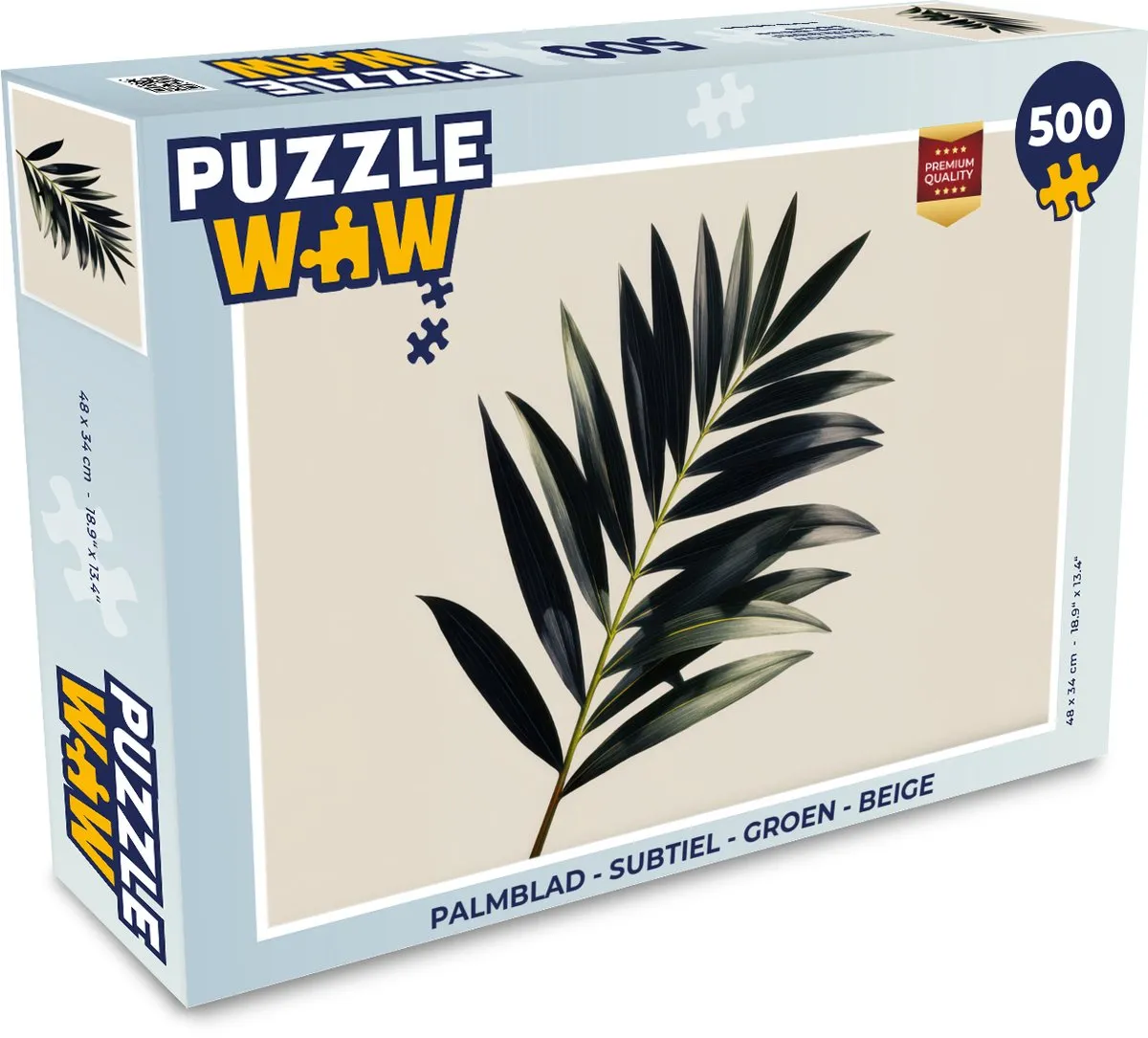 PuzzleWow Palmblad Legpuzzel 500 Stuks - Groen/Beige