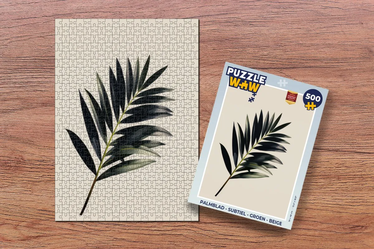 PuzzleWow Palmblad Legpuzzel 500 Stuks - Groen/Beige