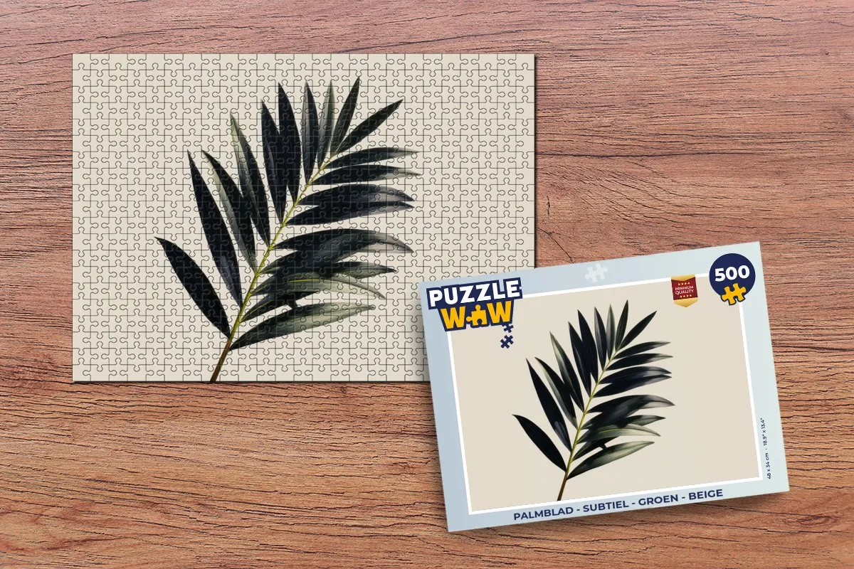 PuzzleWow Palmblad Legpuzzel 500 Stuks - Groen/Beige