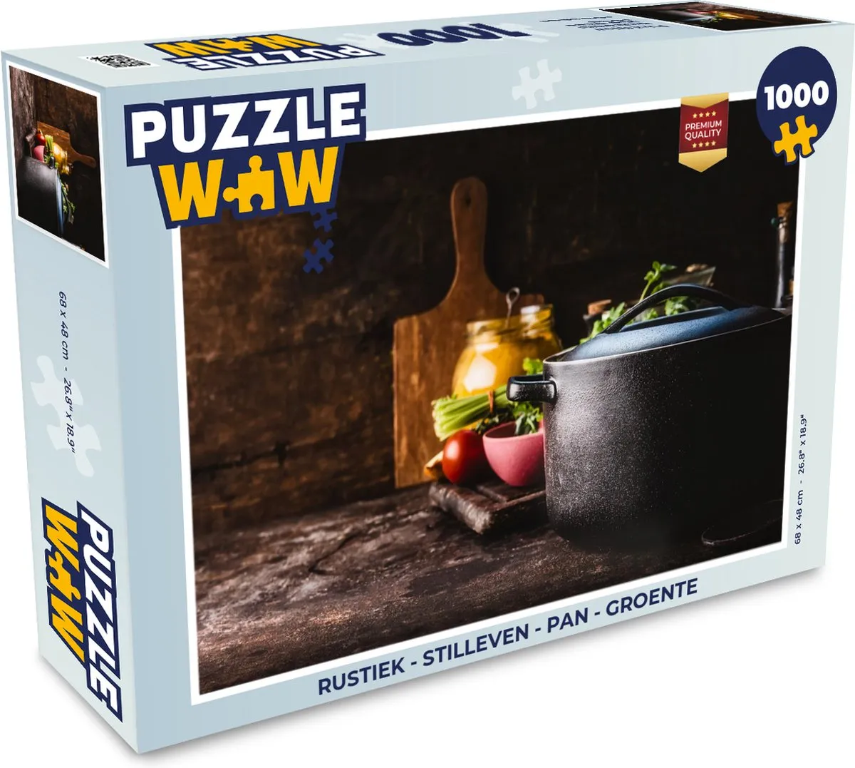 PuzzleWow Rustiek Stilleven Pan Groente Legpuzzel 1000 Stuks
