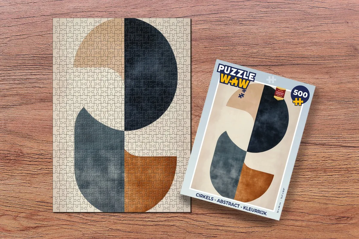 PuzzleWow Cirkels Abstract Legpuzzel 500 Stuks - Kleurrijk