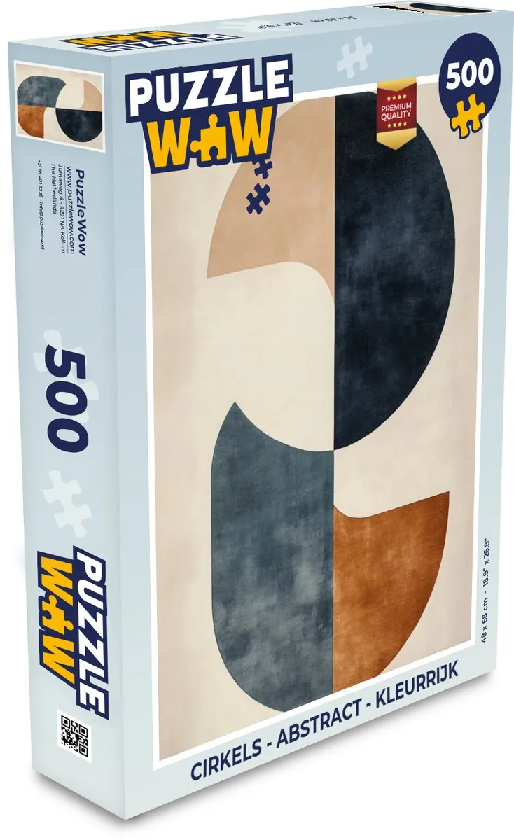 PuzzleWow Cirkels Abstract Legpuzzel 500 Stuks - Kleurrijk