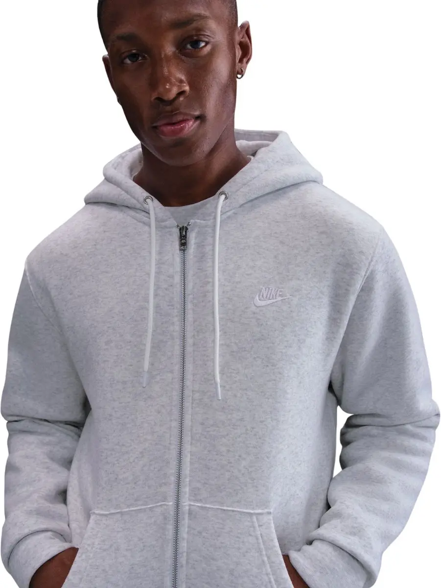 Nike Club BB FZ Hoodie Heren - Grijs L