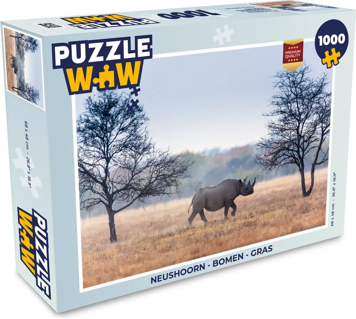 PuzzleWow Neushoorn Legpuzzel 1000 Stuks