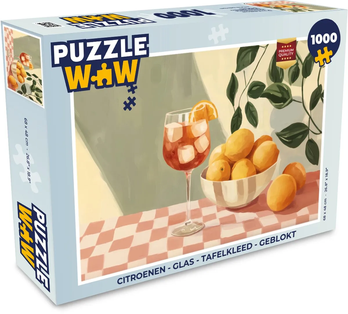PuzzleWow Citroenen Glas Tafelkleed Legpuzzel 1000 Stuks