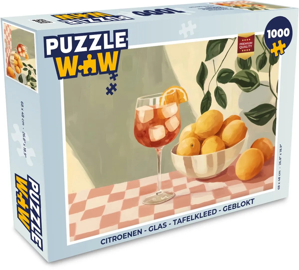 PuzzleWow Citroenen Glas Tafelkleed Legpuzzel 1000 Stuks