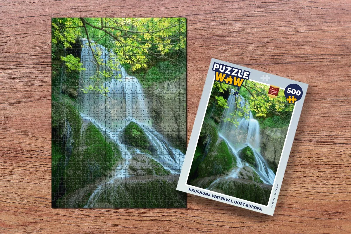 PuzzleWow Krushuna Waterval Oost-Europa Legpuzzel 500 Stuks - Multicolor