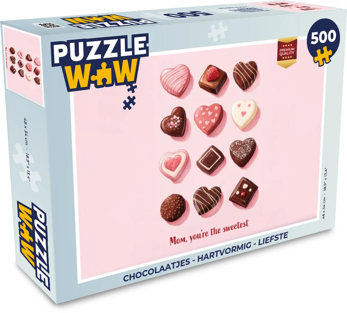 PuzzleWow Hartvormige Chocolaatjes Puzzel 500 Stuks - MPN 8721179511426