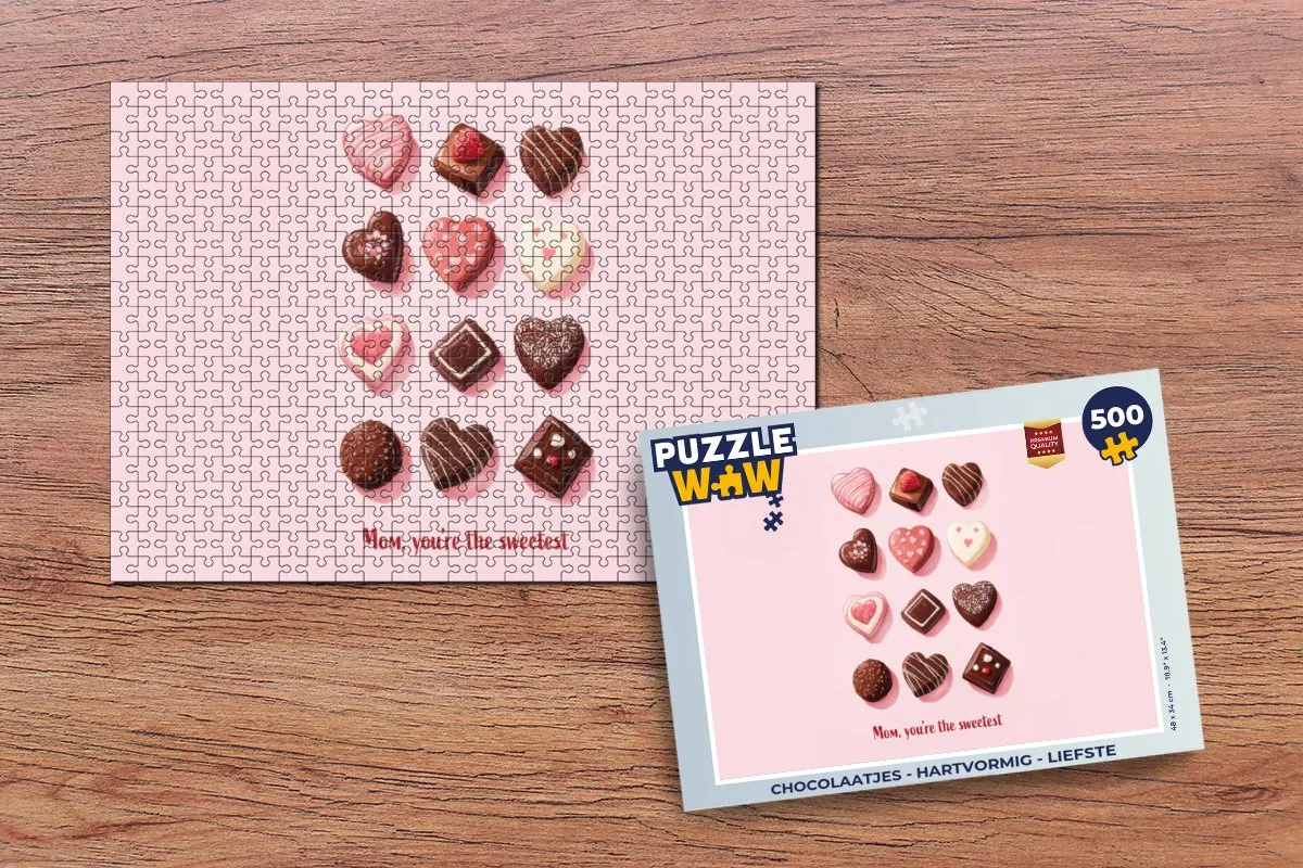 PuzzleWow Hartvormige Chocolaatjes Puzzel 500 Stuks - MPN 8721179511426