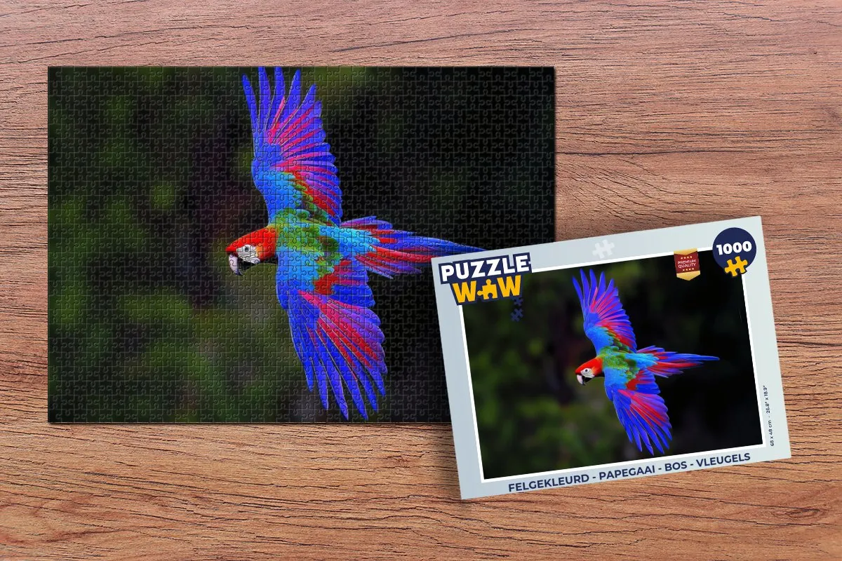 PuzzleWow Papegaai Legpuzzel 1000 Stuks - Felgekleurd