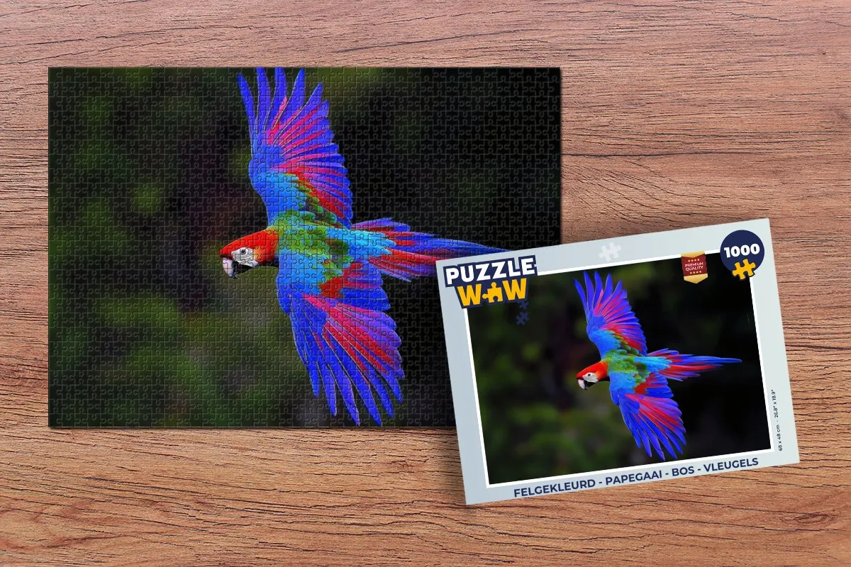 PuzzleWow Papegaai Legpuzzel 1000 Stuks - Felgekleurd