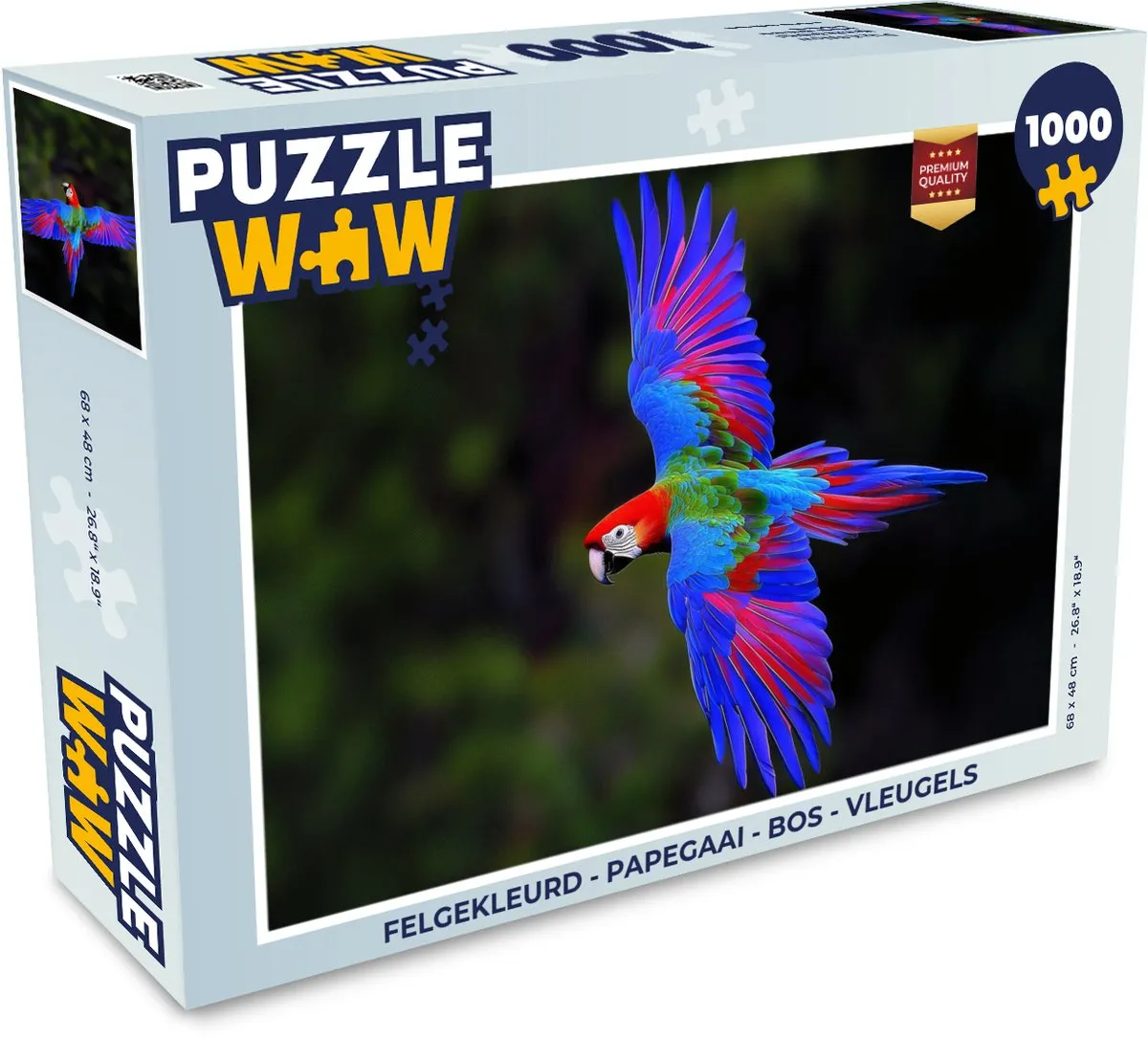PuzzleWow Papegaai Legpuzzel 1000 Stuks - Felgekleurd