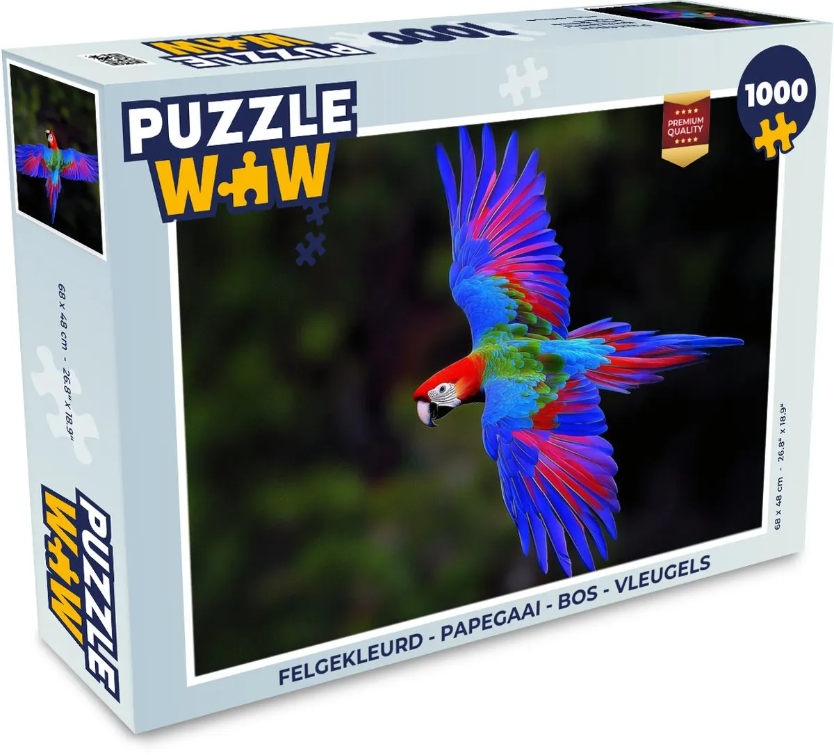PuzzleWow Papegaai Legpuzzel 1000 Stuks - Felgekleurd