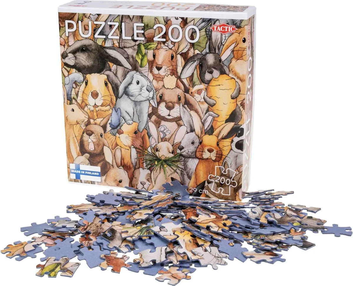 Tactic Bunnies Puzzel 200 Stuks - Konijnenillustratie