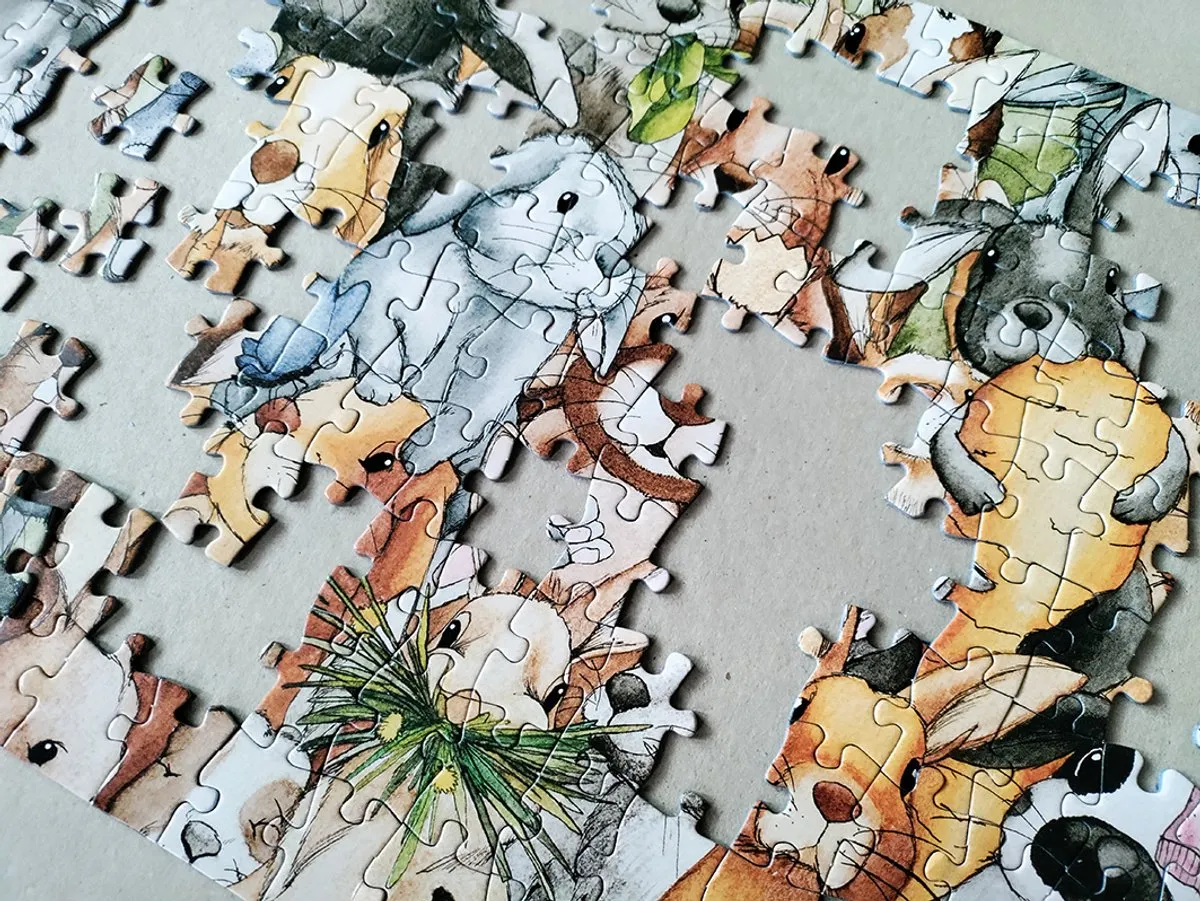 Tactic Bunnies Puzzel 200 Stuks - Konijnenillustratie