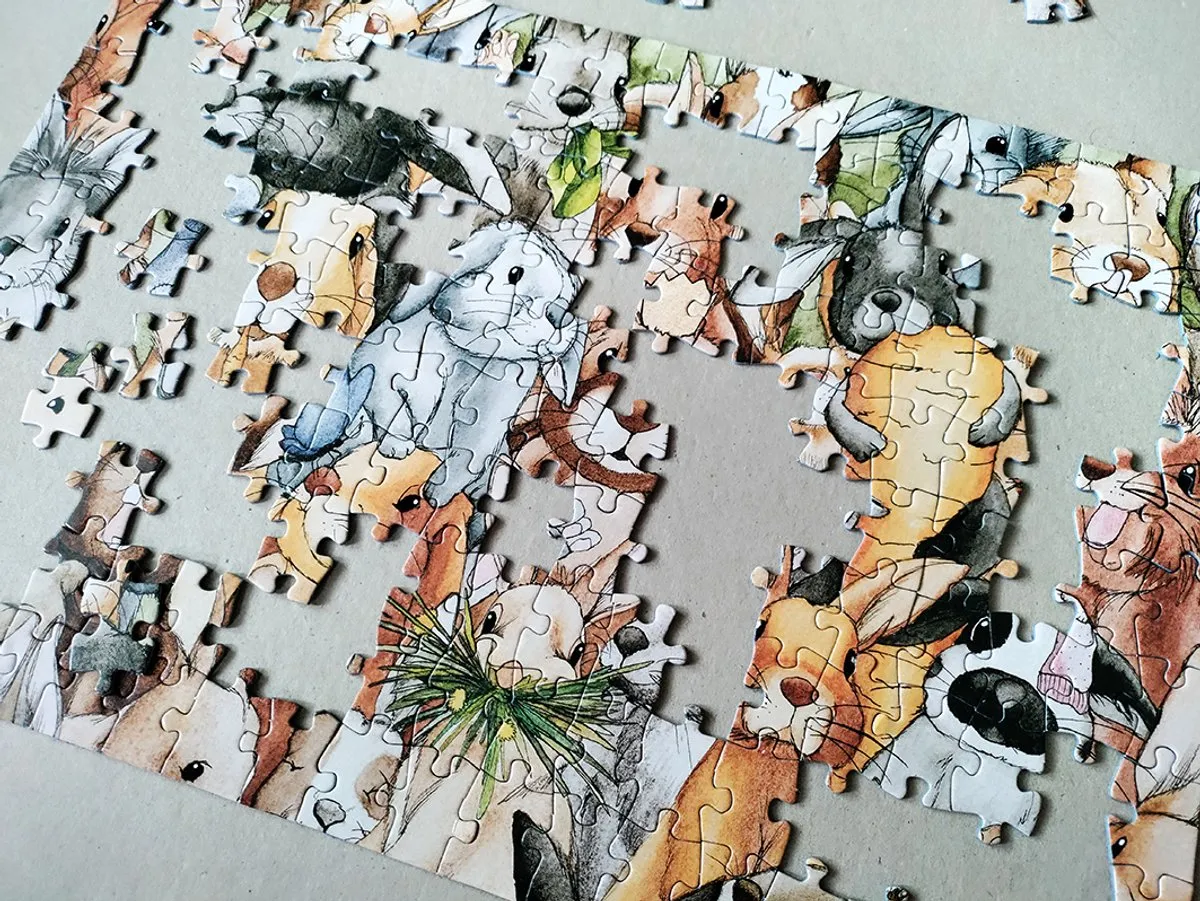 Tactic Bunnies Puzzel 200 Stuks - Konijnenillustratie