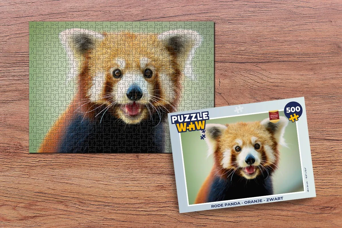 PuzzleWow Rode Panda Legpuzzel 500 Stuks - Multicolor