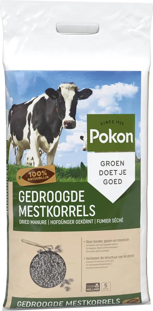 Pokon Gedroogde Mestkorrel 5kg - Meststof - 10-40m2 - afbeelding 2 van 5