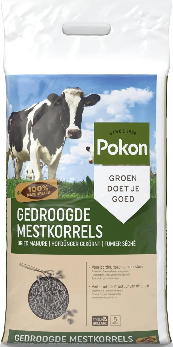 Pokon Gedroogde Mestkorrel 5kg - Meststof - 10-40m2