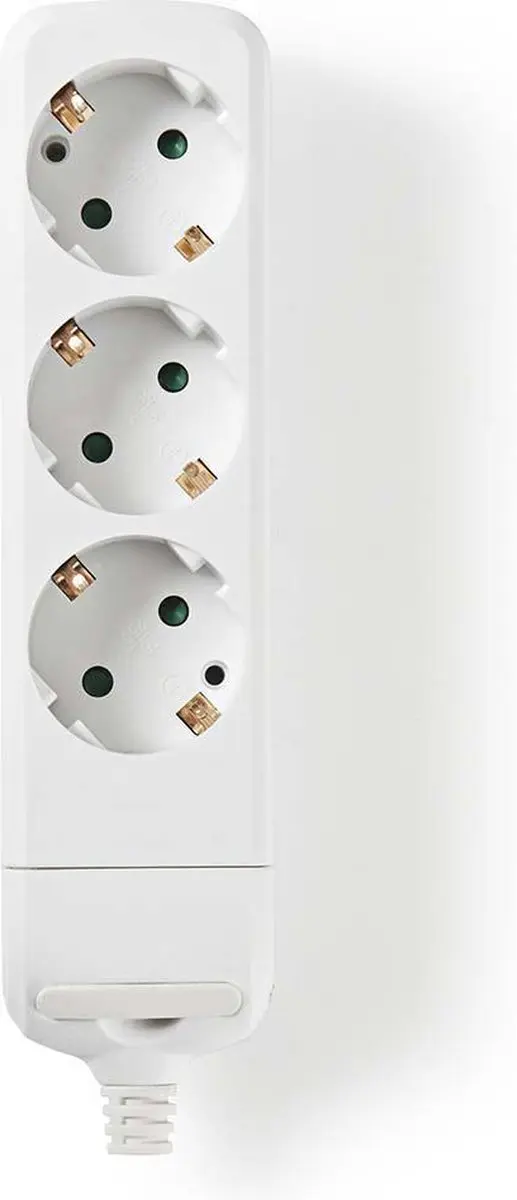 Nedis Randaarde Stekkerdoos 3680W 3-wegs - Wit