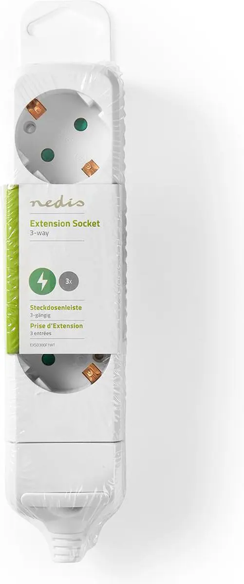 Nedis Randaarde Stekkerdoos 3680W 3-wegs - Wit
