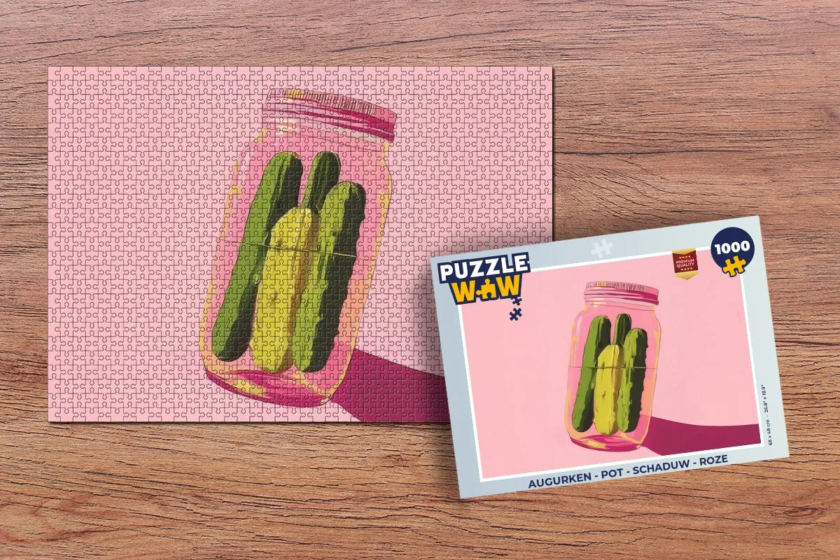 PuzzleWow Augurken Pot Legpuzzel 1000 Stuks - Roze