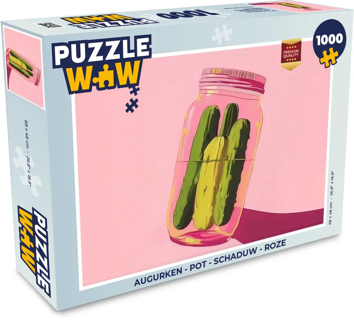 PuzzleWow Augurken Pot Legpuzzel 1000 Stuks - Roze