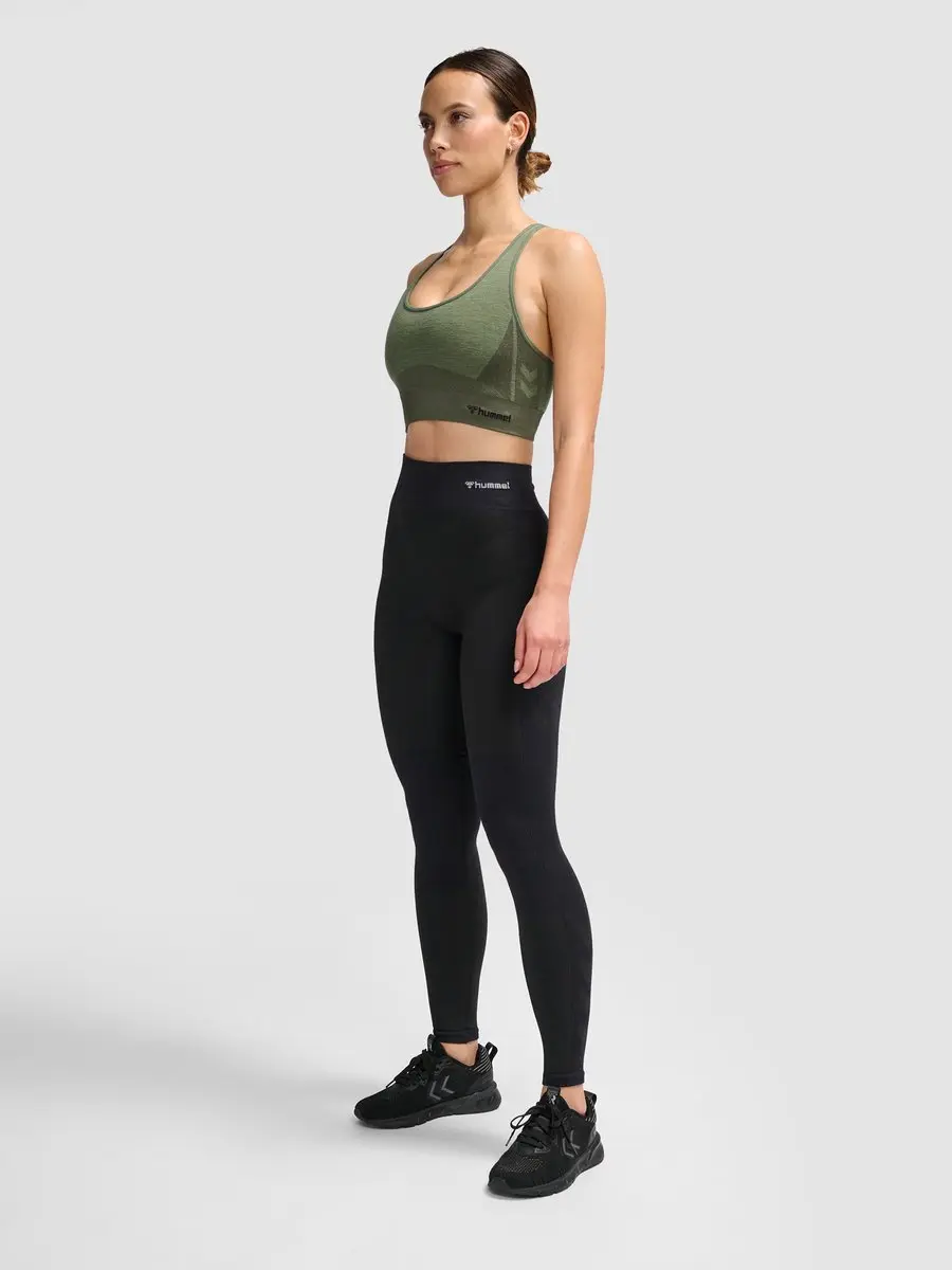 Hummel Hmlclea Seamless Mid Waist Tights - Dames Sportlegging XL - Black Melange