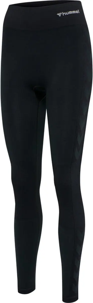 Hummel Hmlclea Seamless Mid Waist Tights - Dames Sportlegging XL - Black Melange - afbeelding 6 van 6