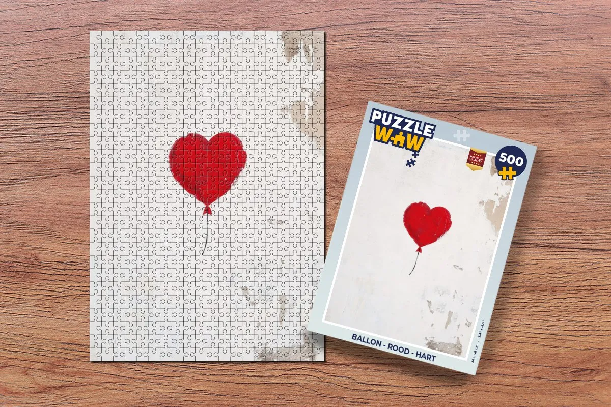 PuzzleWow Puzzel Ballon Hart 500 Stuks - Rood
