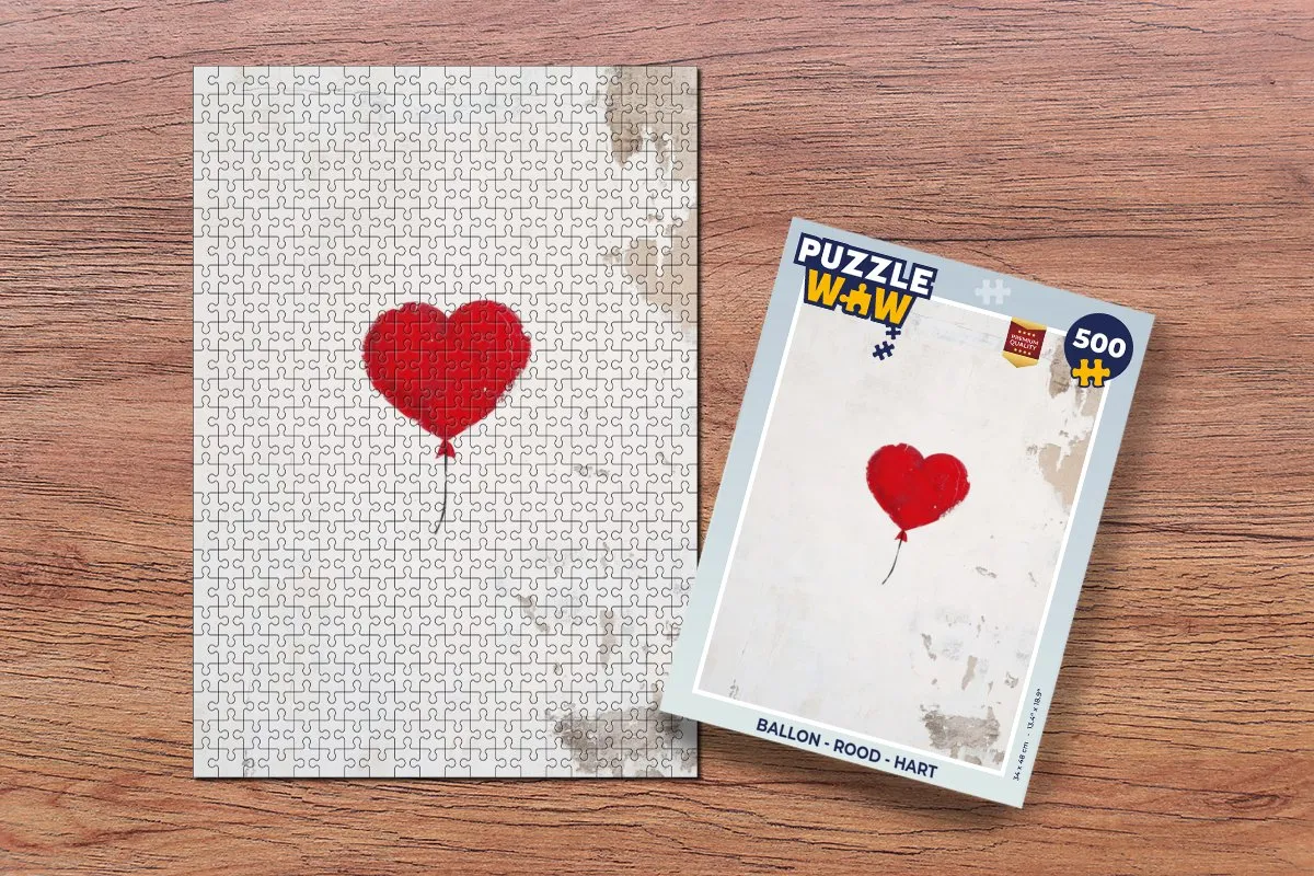 PuzzleWow Puzzel Ballon Hart 500 Stuks - Rood