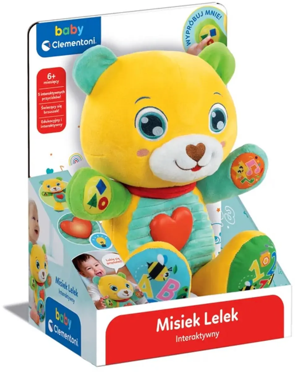 Kleurrijke interactieve teddy Lelek Poolse taal Clementoni 50939