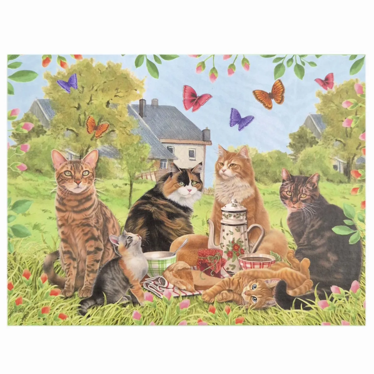Jumbo Francien Cats having a Picnic Legpuzzel 950 Stuks - Multi