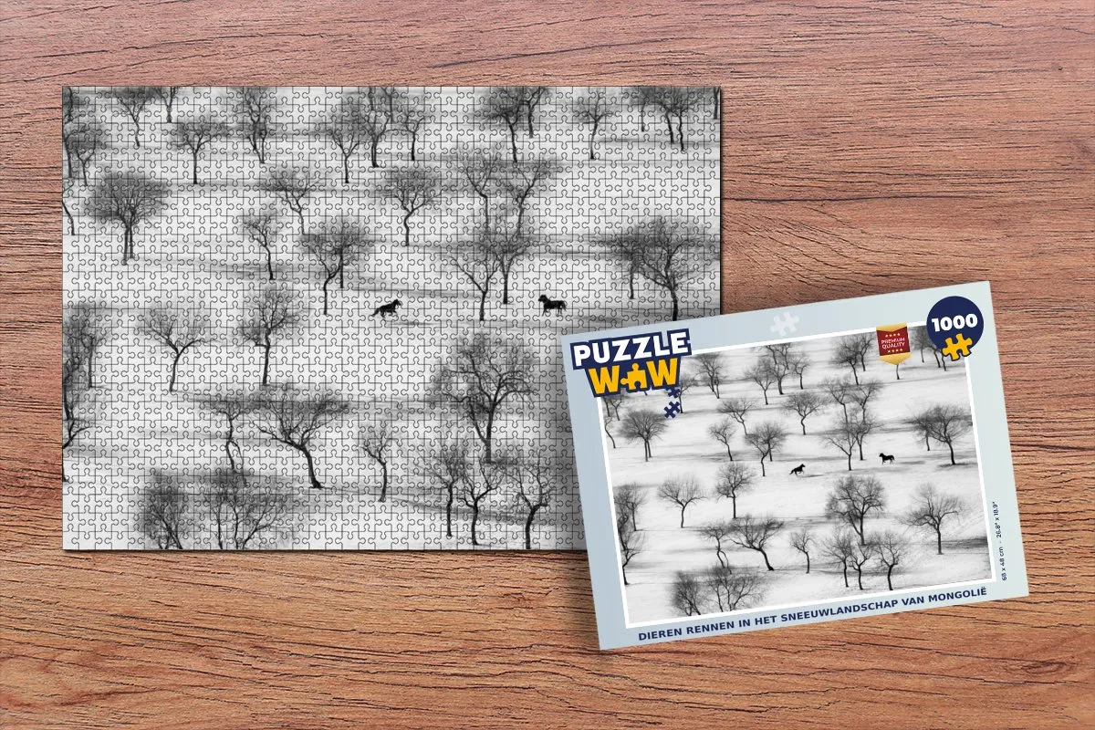 PuzzleWow Dieren in Mongolië Legpuzzel 1000 Stuks - Multicolor