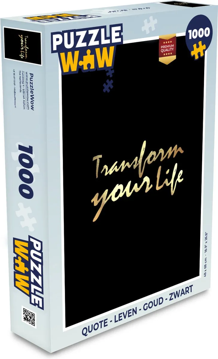 PuzzleWow Quote Leven Puzzel 1000 Stuks - Multicolor